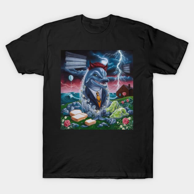 AI generated dolphin from the windy nightmare T-Shirt by Catbrat